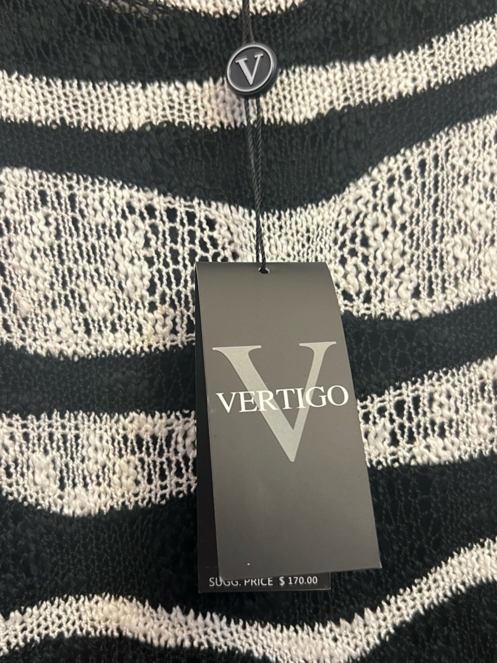Vertigo Paris Striped Knit Dress Black and White - Picture 4 of 5